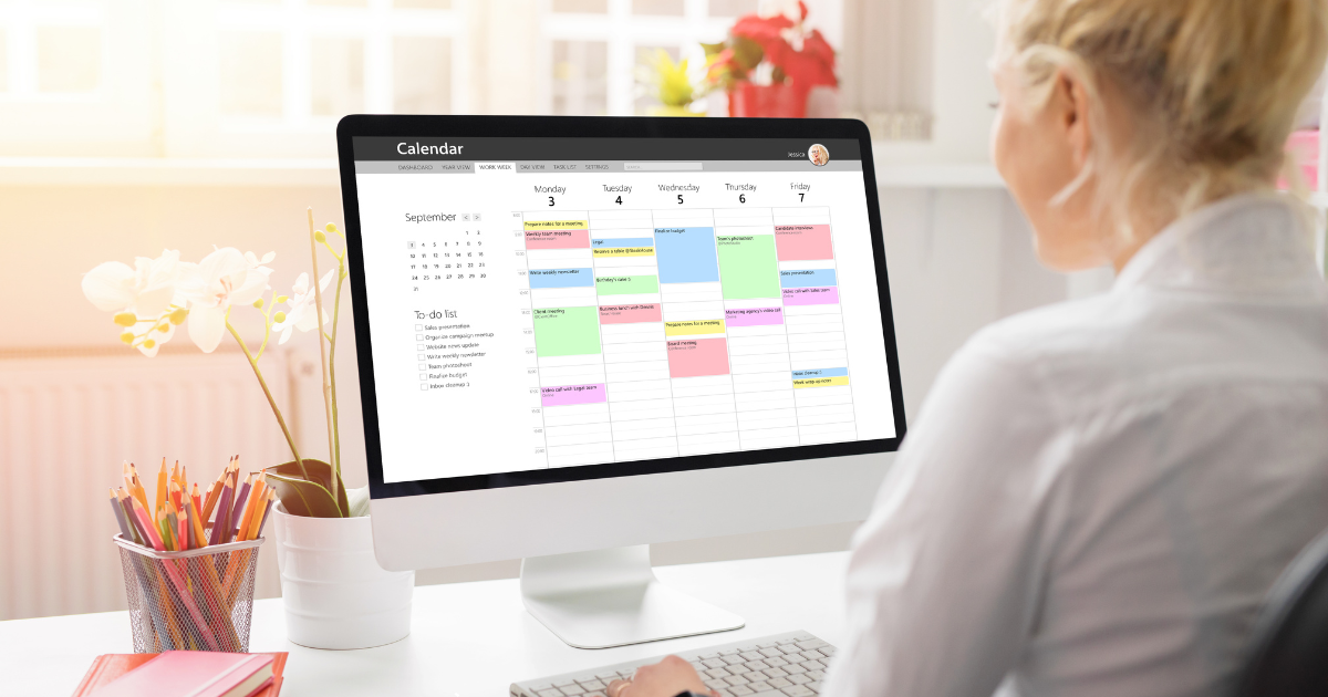 Time blocking for Virtual Assistants using a calendar app to manage tasks.